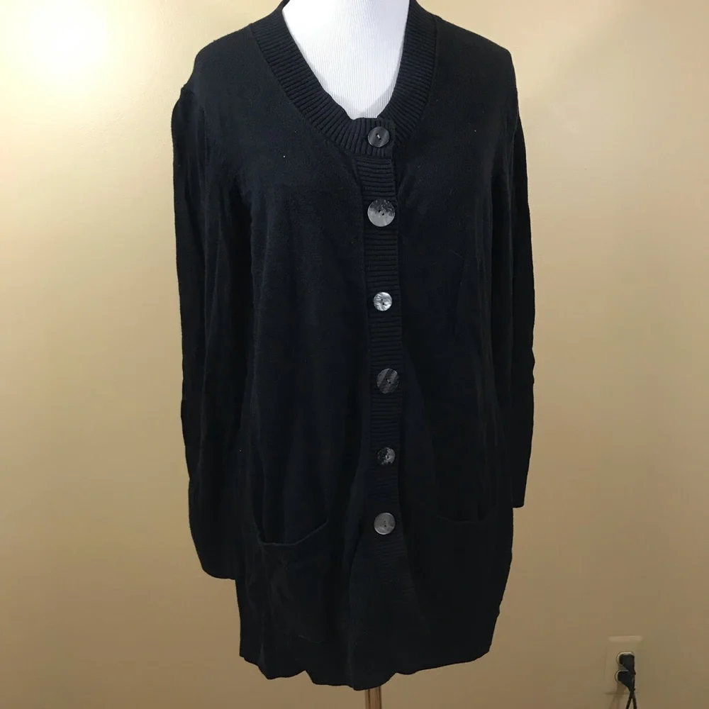 J. Jill Large Black Long Sweater - Picture 1 of 8